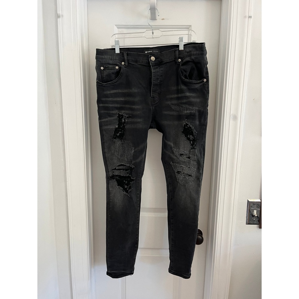Purple‎ Brand P001 Low Rise Skinny Distressed Jeans